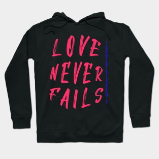 Love Never Fails Bible Verse Hoodie